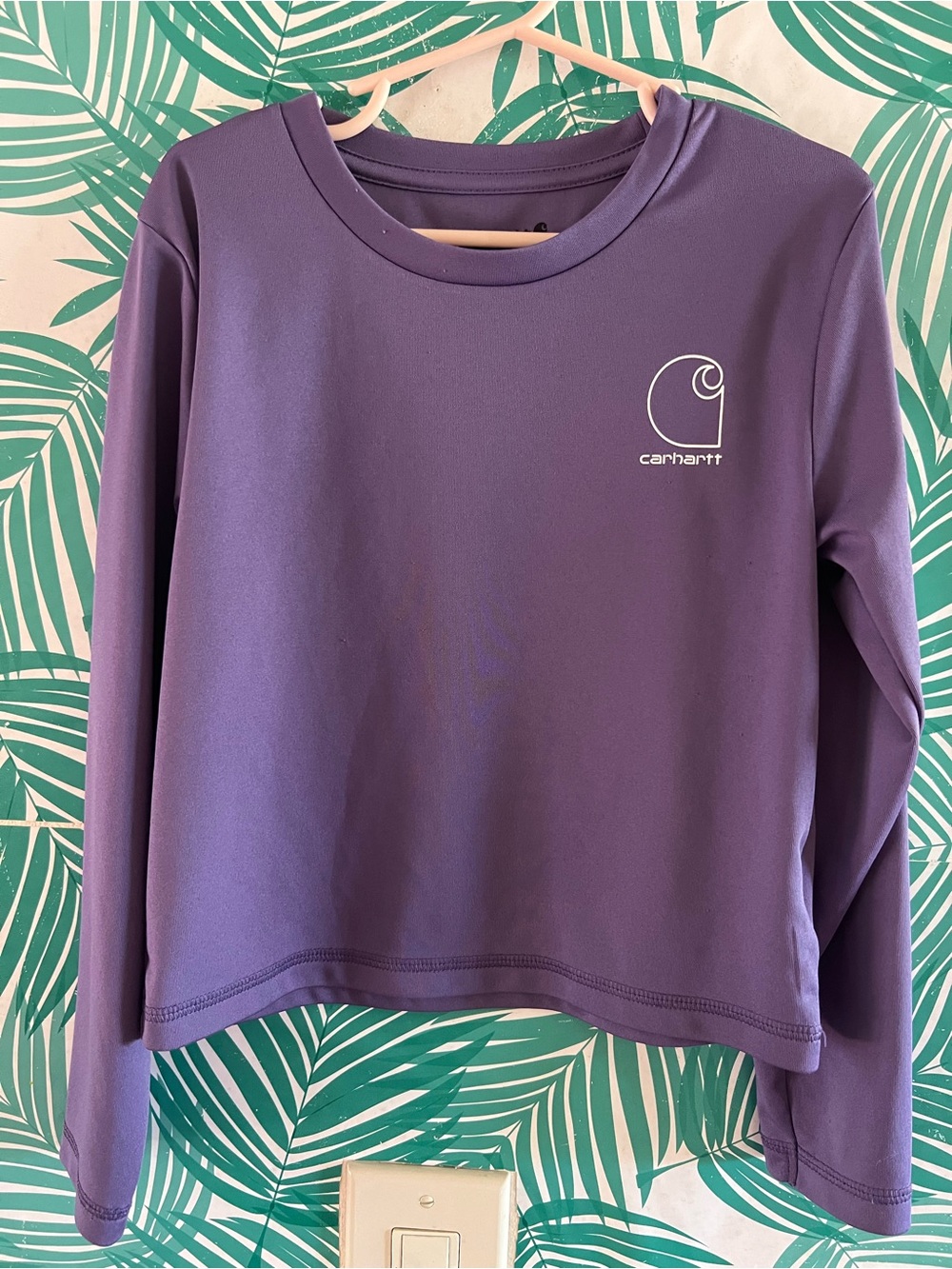 Carhartt Purple force sun defender lightweight graphic long sleeve tee sz 6 kids